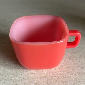 Coral Pink Square Glasbake Mug